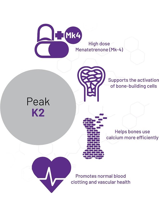 AOR Peak K2 Dietary Supplement for Adults - 90 Capsules - Image 4