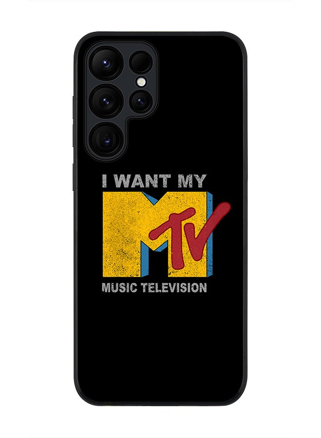 Stylizedd Rugged Black edge case for Samsung Galaxy S24 Ultra, Slim fit Soft Case Flexible Rubber Edges Anti Drop TPU Gel Thin Cover- I want my mtv - Image 1