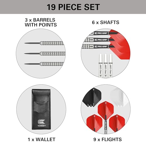 Target Darts Artemis 23G Tungsten Steel Tip Darts Set - 6 Pro Grip Shafts - 9 Pro Ultra Flights – Dart Wallet - Dart Counter App Coupon Bundle - Image 5