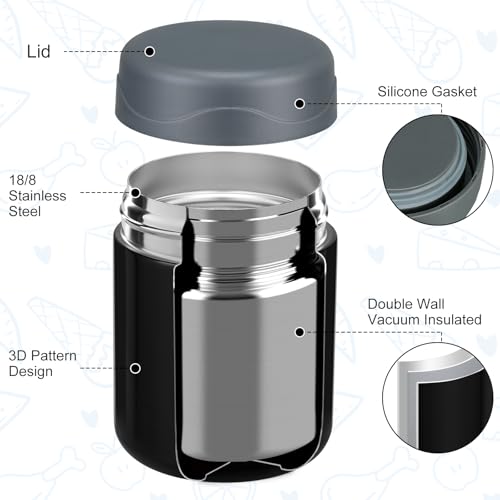 wiwens 12oz 2 Pack Insulated Food Jar Set for Kids Soup Thermo Hot Food Lunch Container Wide Mouth Leak Proof Stainless Steel Vacuum Bento Box for School Office Travel Outdoors - Image 2