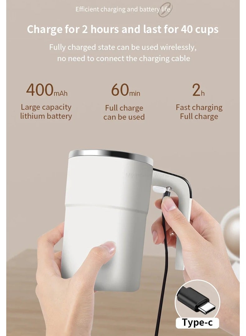 AROAQ Automatic Stirring Cup Rechargeable Portable Coffee Electric Stirring Stainless Steel Mixer Rotating Magnetic Self Stirring Mugs - Image 4