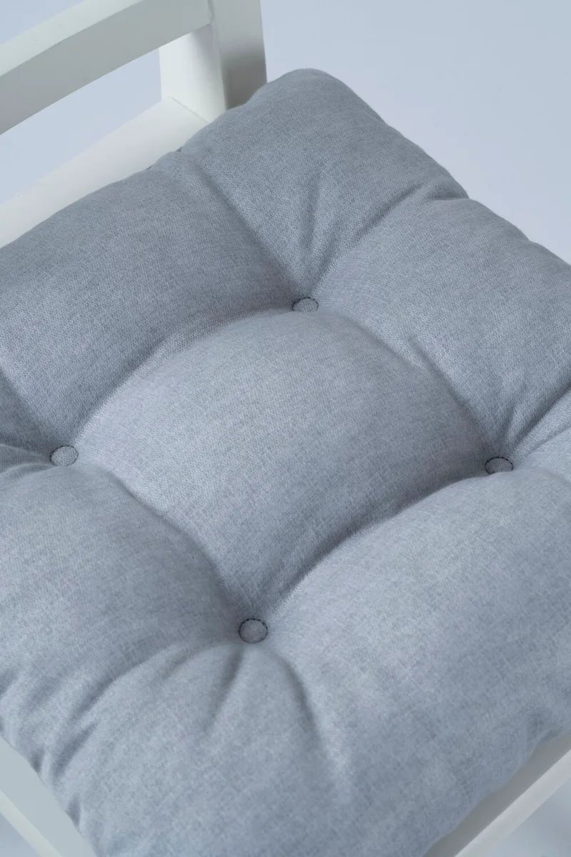 Altın Pamuk Golden Cotton Golden Cotton Beta Pofidik Gray Chair Cushion With Lace 40X40CM