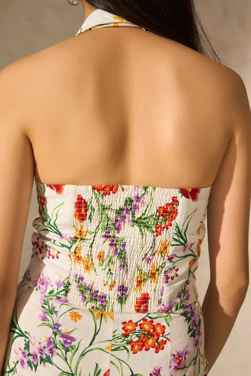 فيرجيو Linen Floral Vacation Vests for Women