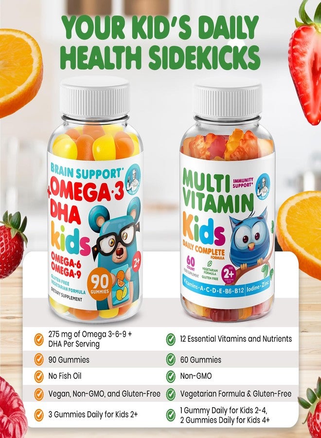 DR. MORITZ Omega 3 Gummies (90 Count) and Kids Multivitamin Gummies Bundle (60 Count) - for Daily Health Support - Vegan DHA Omega 3 for Kids - Non-GMO Toddler Vitamins -Yummy Kid Vitamins - Image 3