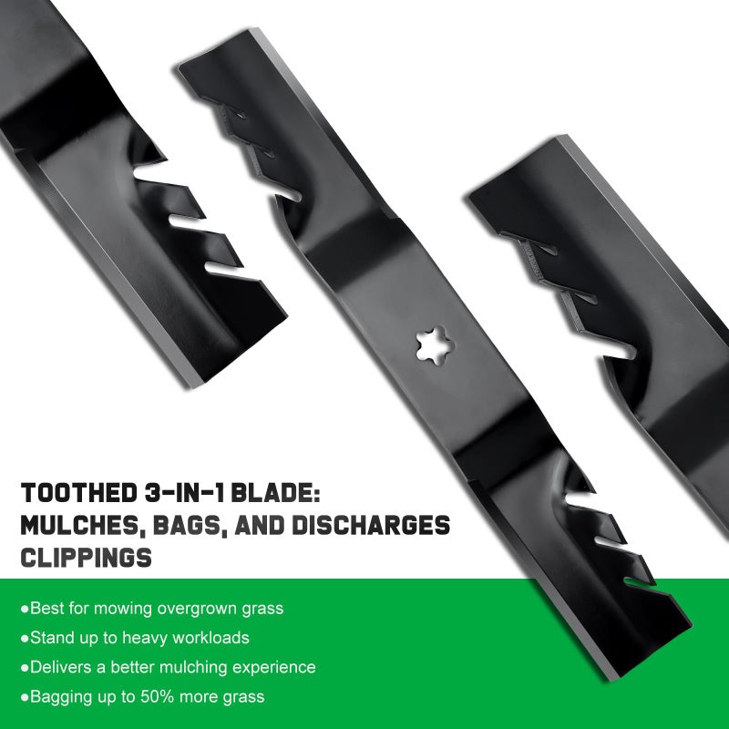 Grasscool Z254 Blades for Husqvarna LGT2654 Z254F MZ54 YTH24V54 187256 532187256 532187254 54 inch Deck Zero Turn Lawn Mower (Commercial Mulching) - Image 4