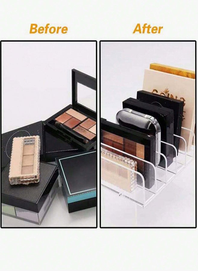 KHAJUL 2-Pieces Makeup Organizer, Eyeshadow Storage Holder, Acrylic Cosmetic Organizer for Bathroom Countertops, Cabinets, 7 Sections (Large) - Image 4