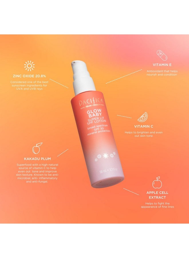 Pacifica Glow Baby Super Lit Spf 30 Lotion Broad Spectrum Sunscreen Uva/Uvb Protection Tinted Moisturizer 100% Mineral Spf No White Cast Zinc Oxide For All Skin Tones Non Greasy Vegan & Cruelty Free - Image 2
