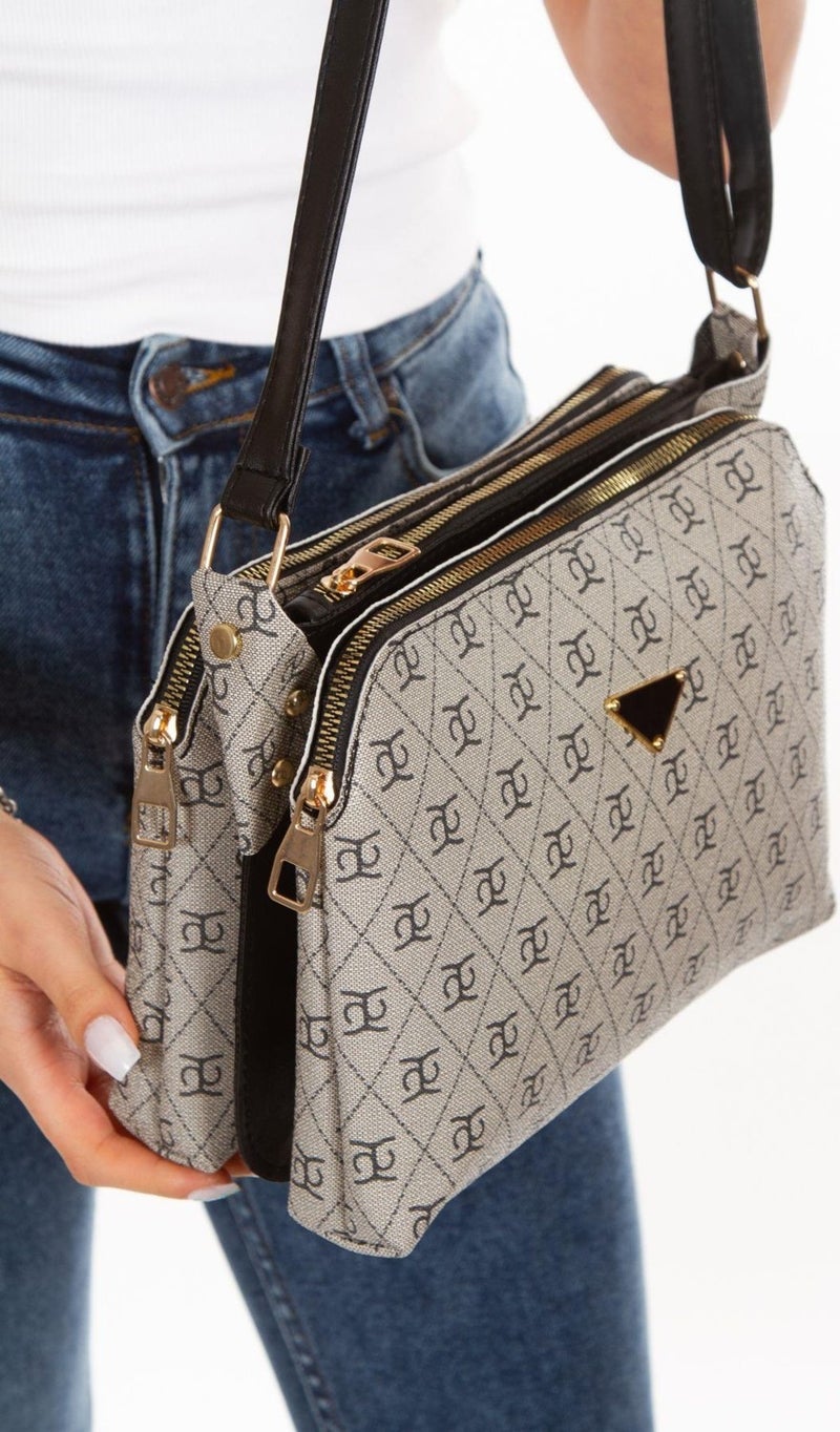 Newish Polo Smoke Vegan Leather Three Compartment Women's Crossbody Shoulder Bag newpolo226  - Image 1