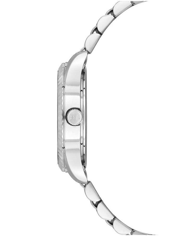 U.S. Polo Assn. - U.S. Polo Assn. Stile Ladies' 30mm Watch with Blue Gradient Dial & Stone-Studded Design on Sleek Silver Stainless Steel Band - USPA2086-02, Modern Elegance for Stylish Women - Image 1