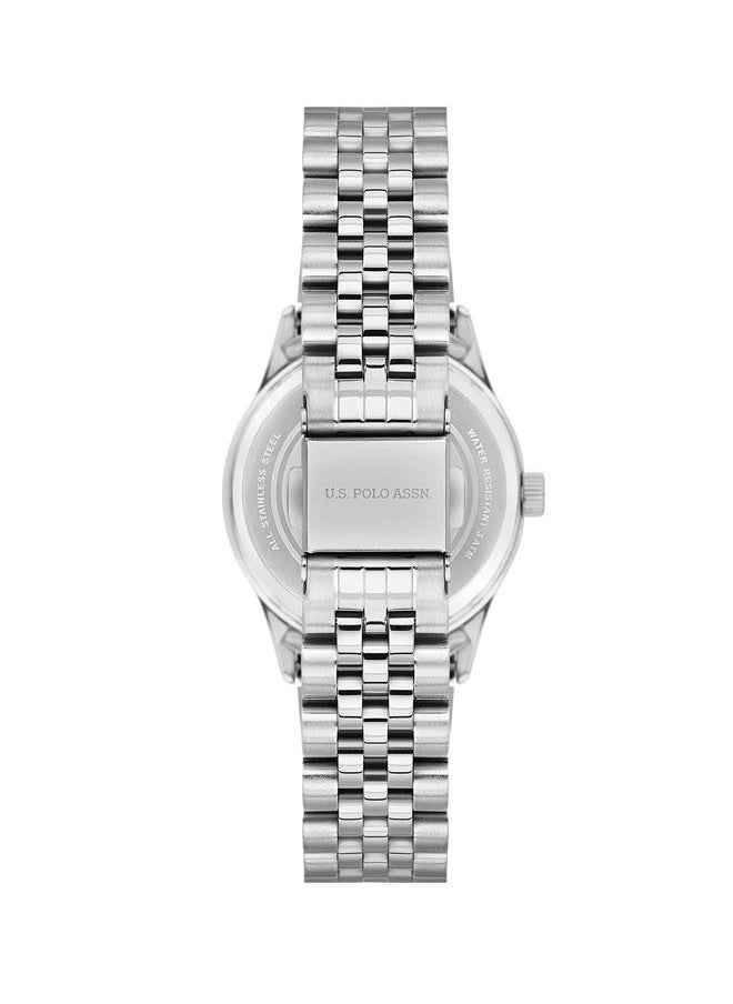 U.S. Polo Assn. - U.S. Polo Assn. Stile Ladies' 30mm Watch with Blue Gradient Dial & Stone-Studded Design on Sleek Silver Stainless Steel Band - USPA2086-02, Modern Elegance for Stylish Women - Image 1