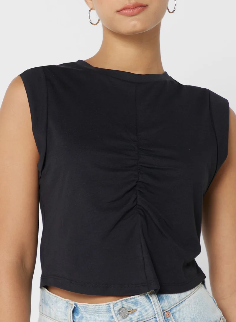 ONLY Ruched Detail Knitted Top