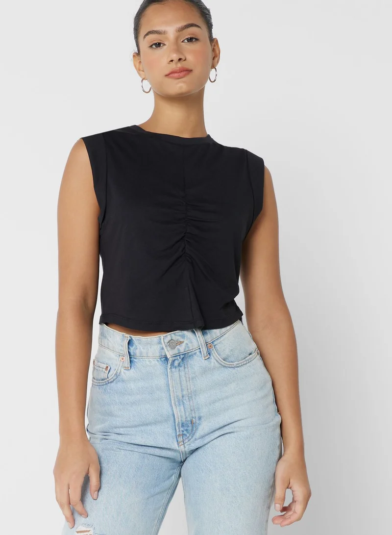 ONLY Ruched Detail Knitted Top