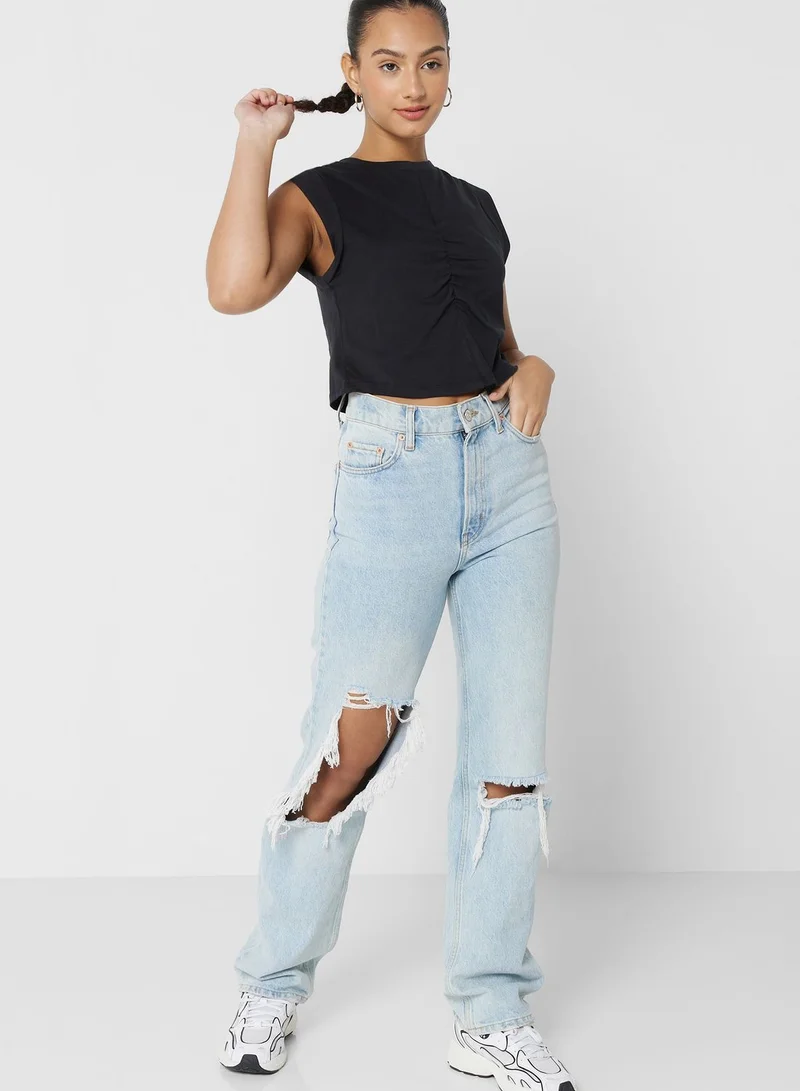 ONLY Ruched Detail Knitted Top