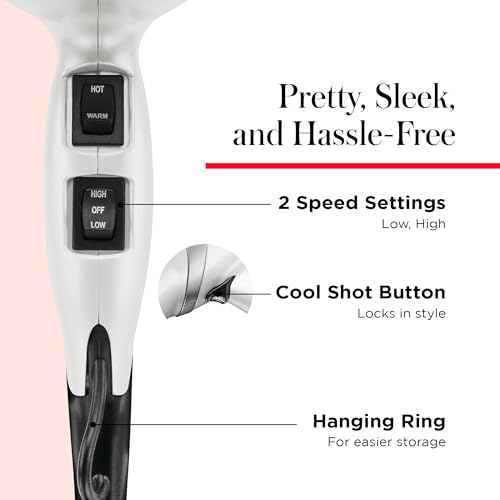 REVLON Infrared Hair Dryer with Diffuser & Concentrator - Ionic Ceramic Blow Dryer for Frizz Control, Shine, Soft Hair & Moisture Protection - 1875W Professional Salon-Quality (White) - Image 5