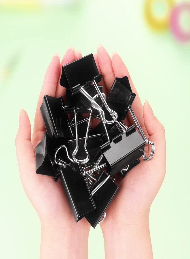 ZZTX Binder Clips Paper Clamps Clips for Office, Black, 1.6 Inches, 12 Pack - Image 5