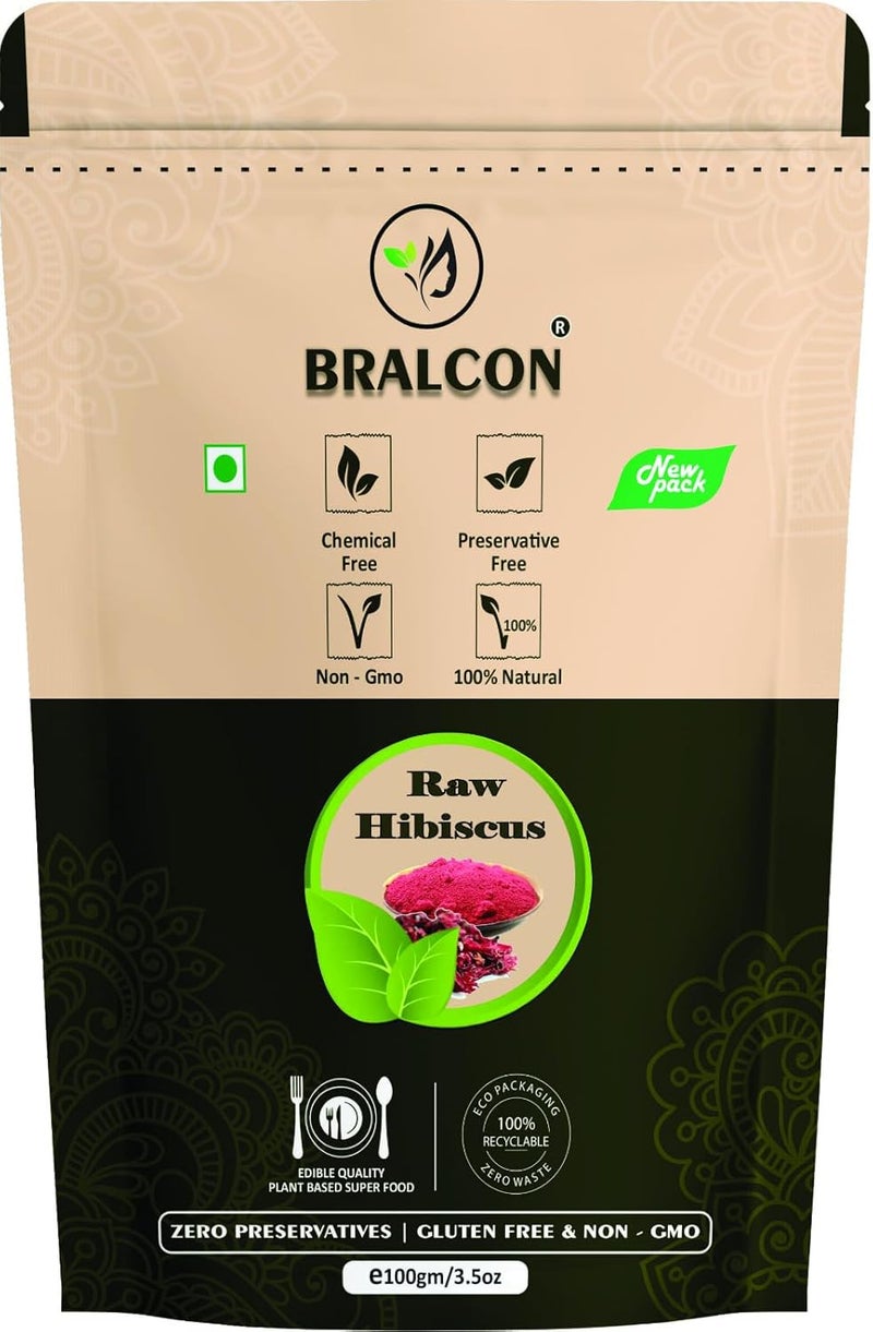 BRALCON مجموعة BRALCON العضوية من ريثا وأملا وشككاكي وبهينجراج وزهرة الكركديه 500غ100غ × 5 عبوة - Image 5