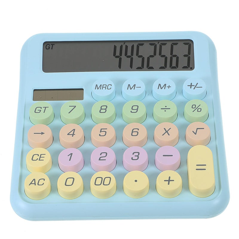 Sky Blue Cartoon Calculator For Students With LCD Display Portable Desktop Office School Tool - Image 2