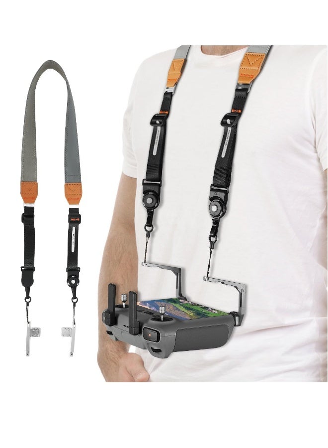 Balance Lanyard for DJI RC RC2 Double Larer Leather Lanyard Neck Strap RC PRO Controllers Hands Free Remote Control Neck Strap for DJI Mini 4 Pro Air 3 2S Mini 3 3 Pro - Image 1