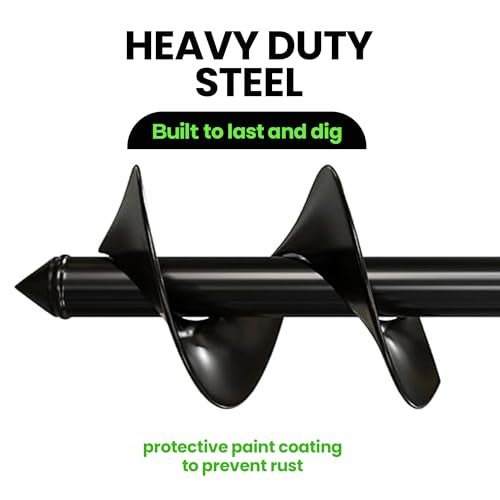 K-Brands Auger Drill Bit for Planting – 4 x 12 Inch - Garden Spiral Hole Drill Planter for Bulb Planting, Bedding Plants, Umbrella Holes - 3/8 Inch Hex Drive Drill - Image 4