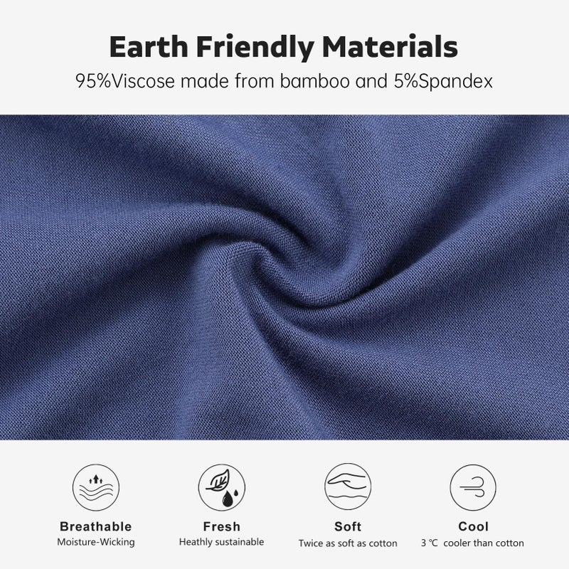 BAMBOO COOL Men's Ultra ComfortSoft Underwear, Moisture Wicking & Breathable No Ride Up Boxer Briefs with Fly, Multipack - Image 3