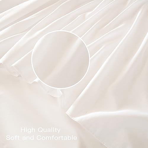 TSUTOMI White Bed Skirt King Size Ruffled Bed Skirt with Split Corners, King Bed Skirt 22 Inch Drop, King Size Bed Skirt White for Ruffled Bed Skirt with Split Corners, Bed Skirt King Size - Image 5