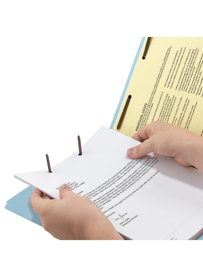 Smead 100% Recycled Pressboard Fastener File Folder 2 Fasteners 1 3Cut Tab 2" Expansion Legal Size Blue 25 Per Box (20001) - Image 4