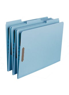 Smead 100% Recycled Pressboard Fastener File Folder 2 Fasteners 1 3Cut Tab 2" Expansion Legal Size Blue 25 Per Box (20001)  - Image 2