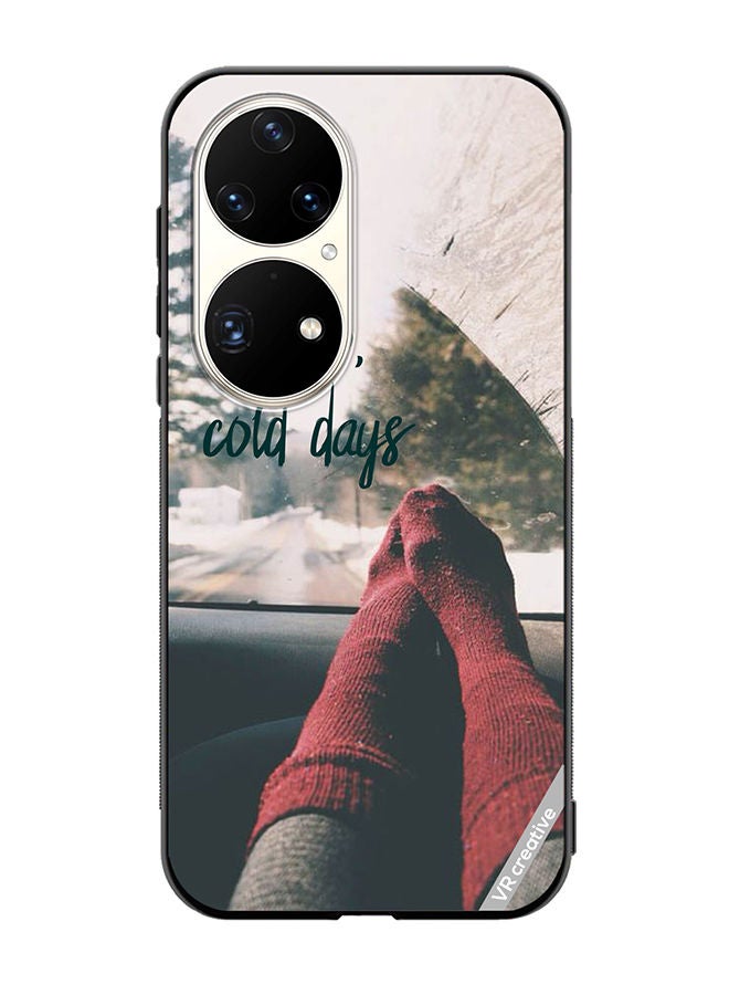 VR CREATIVE Protective Case Cover For Huawei P50 Pro Hello Cold Days Design Multicolour - Image 1