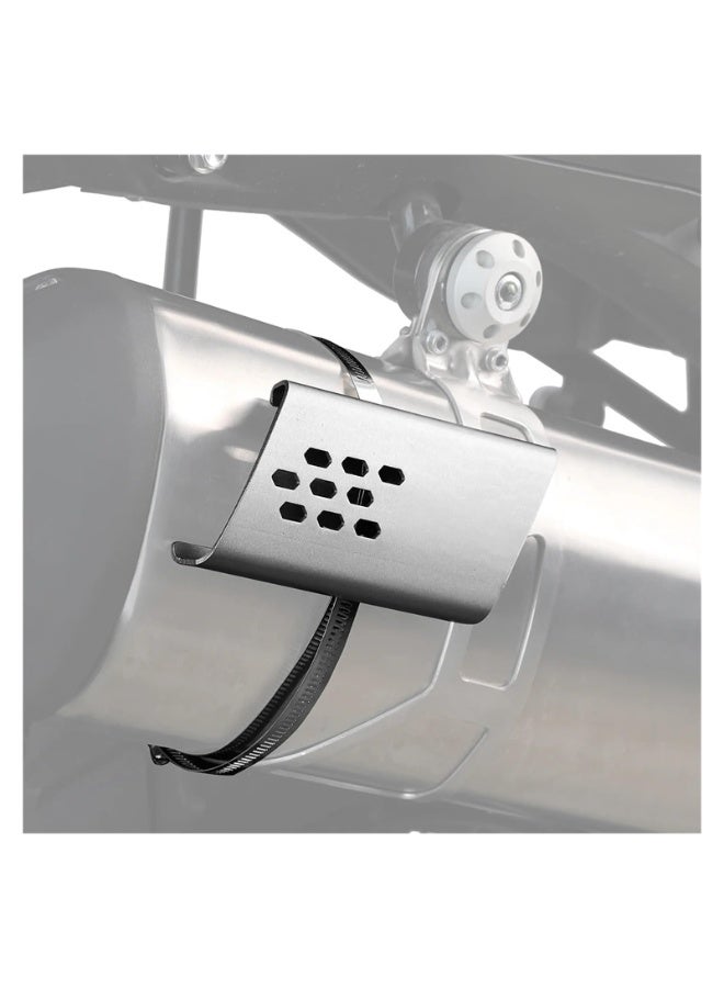 Generic Motorcycle Exhaust Heat Shield Universal Motorbike Exhaust Pipe Heat Cover Saddlebag Heat Insulation (Silver)  - Image 4
