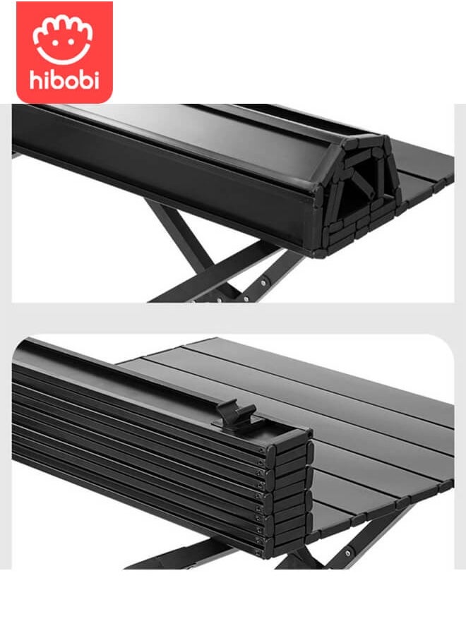 Portable Aluminum Outdoor Folding Table Egg Roll Table Black