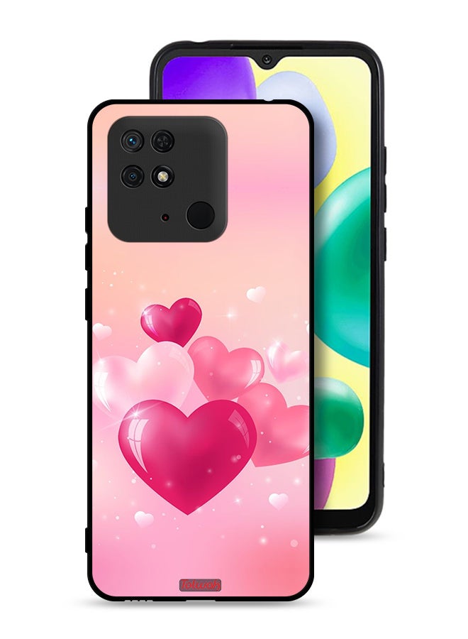 Tolwak Xiaomi Redmi 10C Protective Case Cover Beautiful Hearts Art - Image 1