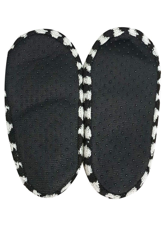 Malvina جوارب مالفينا للأطفال بتصميم عيون لطيف، جوارب شتوية دافئة متعددة الألوان للأولاد والبنات، جوارب محبوكة داخلية بنعل مطاطي ناعم (أسود، عبوة من قطعة واحدة) - (2-3 سنوات) - Image 2