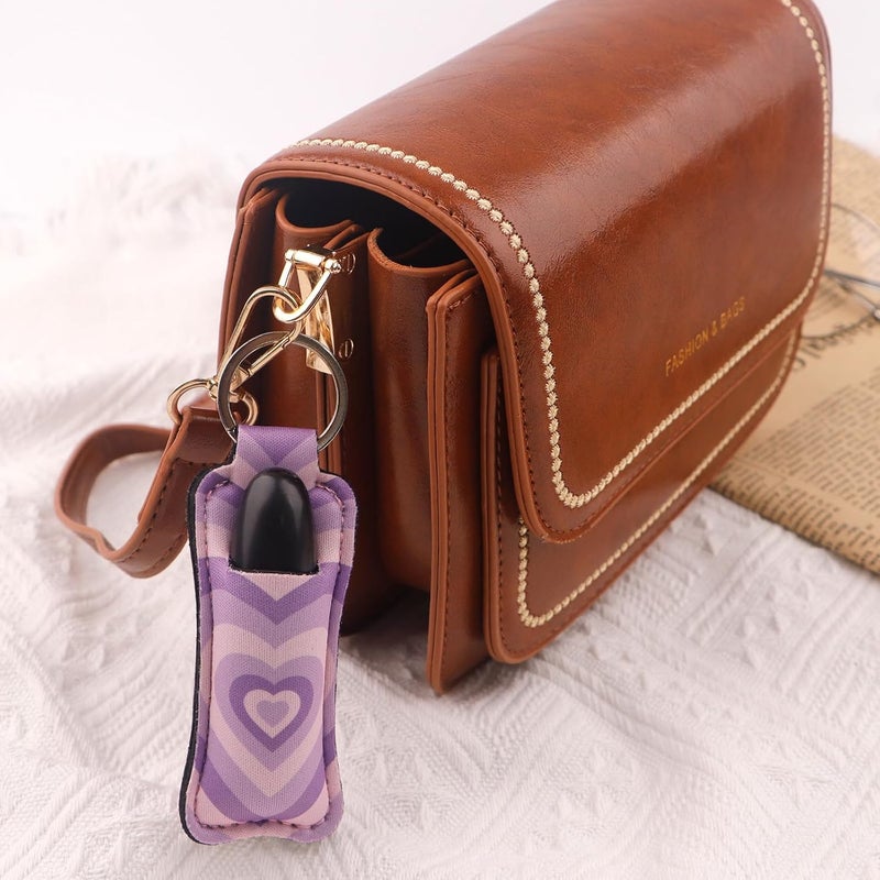 DMLSKY Chapstick Holder Keychain Lip Balm Holder Sleeve Pouch for Mini Lipstick - Image 5