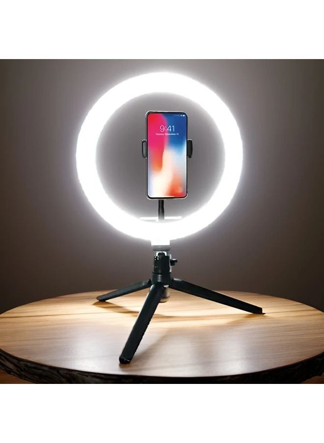 ضوء حلقة LED أسود 10 بوصة مع حامل هاتف لمكياج السيلفي وفيديو التصوير - Image 2