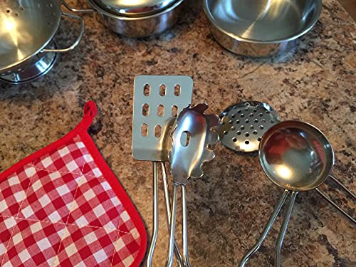 VIPAMZ Kids Pots and Pans Set, Real Steel Toddler pots and Pans Set, Kids Play Kitchen Accessories, Play Pots and Pans Sets for Kids Kitchen Games.Tiny Kitchen Set for Cooking Real Food, Ages 3+. - Image 5