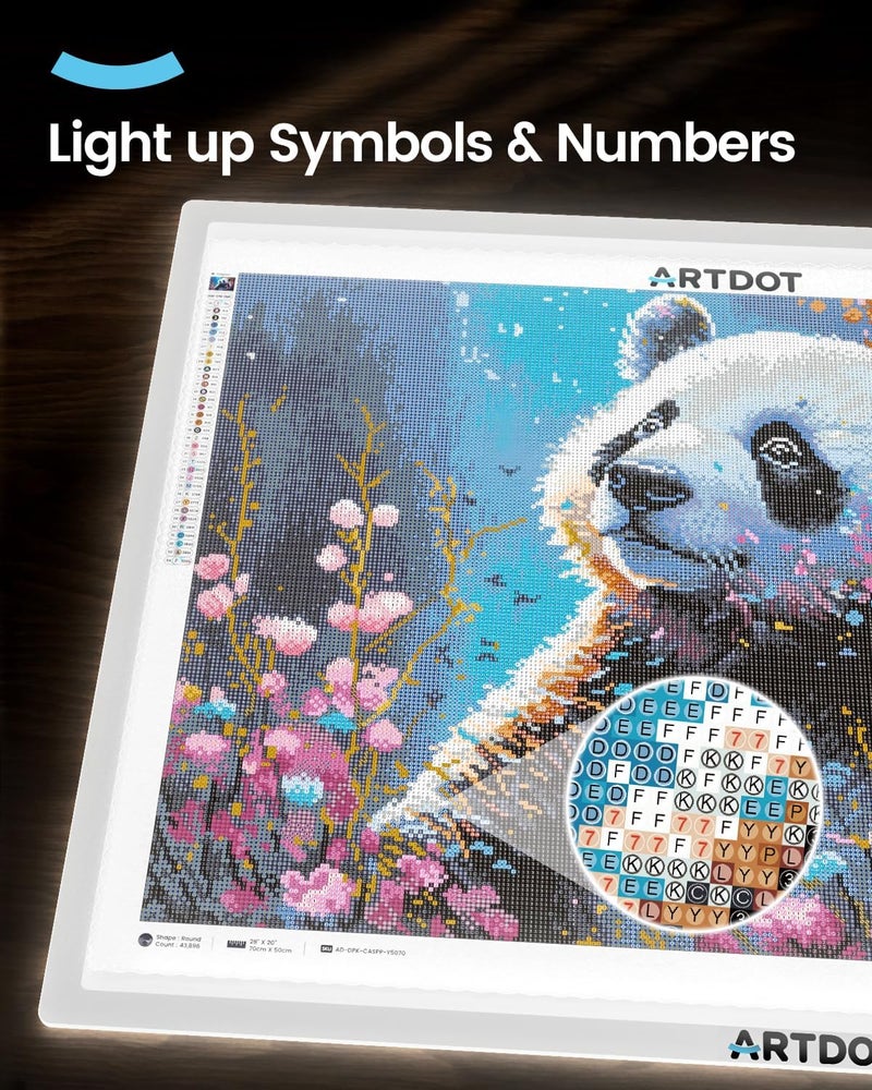 ARTDOT A1 Large LED Light Pad for Diamond Painting AC Powered Light Board Kit Adjustable Brightness Light Box Drawing for 5D Diamond Painting Kits - Image 3