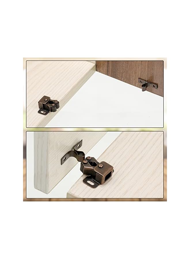 PROMASS promass Cabinet Door Latch and Catch Hardware Double Roller Catch Cabinet Latches with Spear Strike for Closet Doors Kitchen(Brown Antique Copper,20 Pcs)  - Image 5