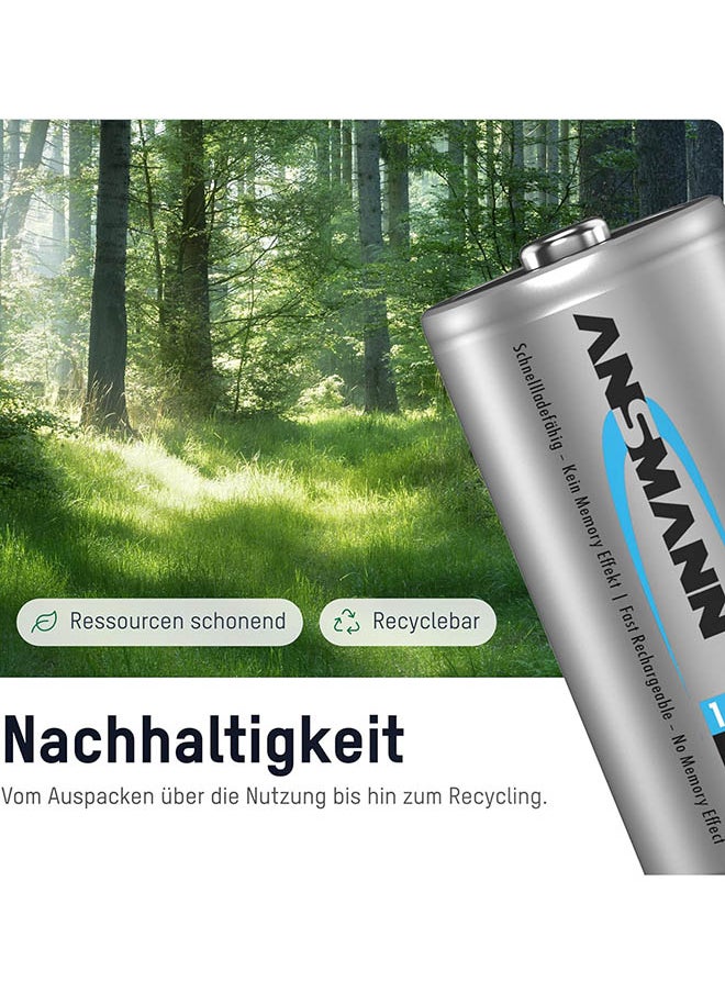 ANSMANN Battery C 4500 Mah Nimh 1.2 V (2 Pieces) - Baby C Batteries Rechargeable, High Capacity And Maxe Low Self-Discharge For High Power Requirements And Years Of Use  - Image 3