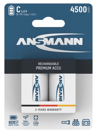 Battery C 4500 Mah Nimh 1.2 V (2 Pieces) - Baby C Batteries Rechargeable, High Capacity And Maxe Low Self-Discharge For High Power Requirements And Years Of Use - pzsku/Z59E72CD4F751B347A779Z/45/1744713361/65886849-dbe9-402e-b455-21169c99cf0f