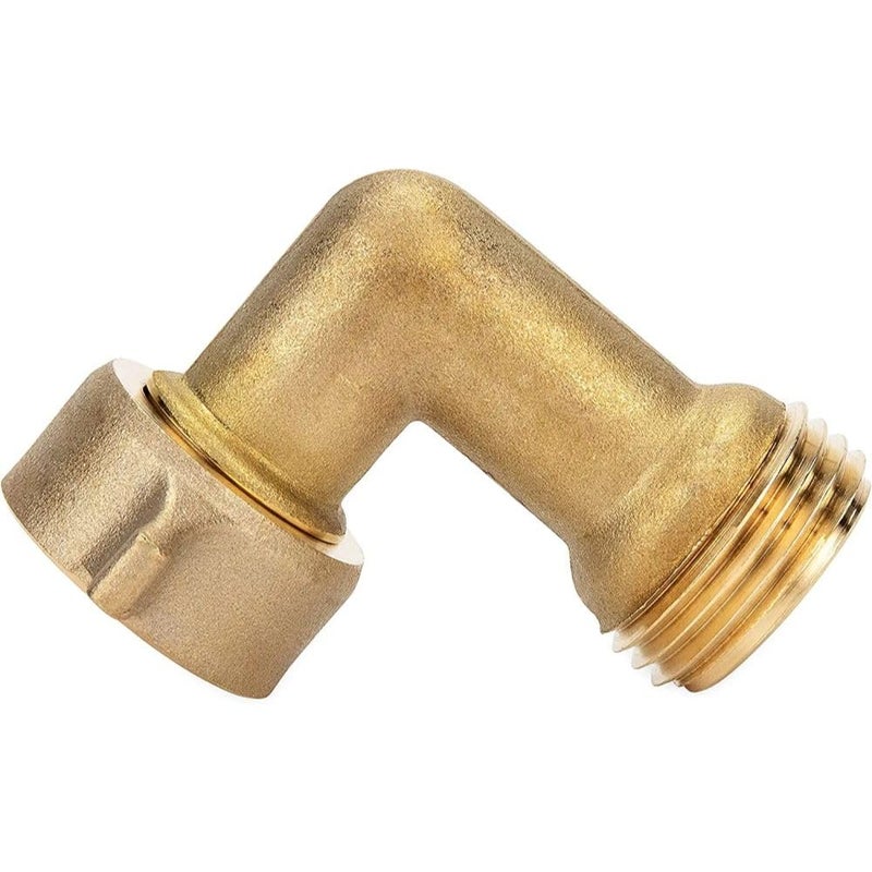 Camco 90-Degree Hose Elbow For RVs - Solid Brass Construction- Certified Lead-Free - Features Convenient Easy Grip Connector - For RV Water Hoses, Residential Outdoor Faucets, & More - 1-Pack (22505) - Image 2