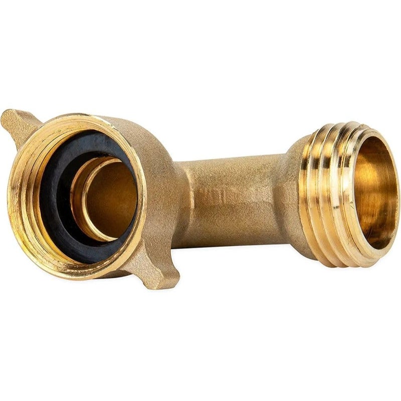 Camco 90-Degree Hose Elbow For RVs - Solid Brass Construction- Certified Lead-Free - Features Convenient Easy Grip Connector - For RV Water Hoses, Residential Outdoor Faucets, & More - 1-Pack (22505) - Image 3