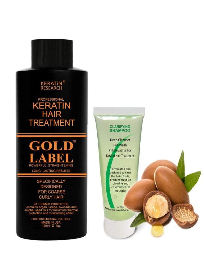 KERATIN RESEARCH Complex Brazilian Keratin Hair Argan Oil Blowout Treatment Professional Results Straightening And Smoothing Hair Keratina (Gold)  - Image 1