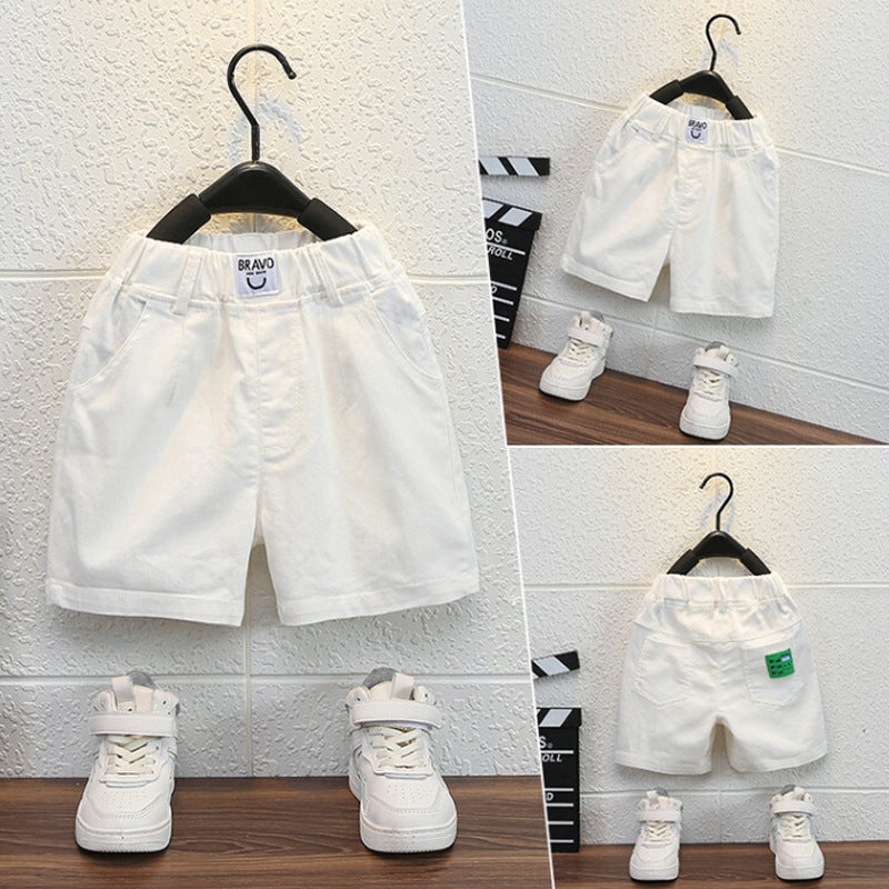 7889 Boys' Shorts Children'S Wear Children'S White Casual Five-Point Pants Trendy Baby'S Summer Pants - Image 1