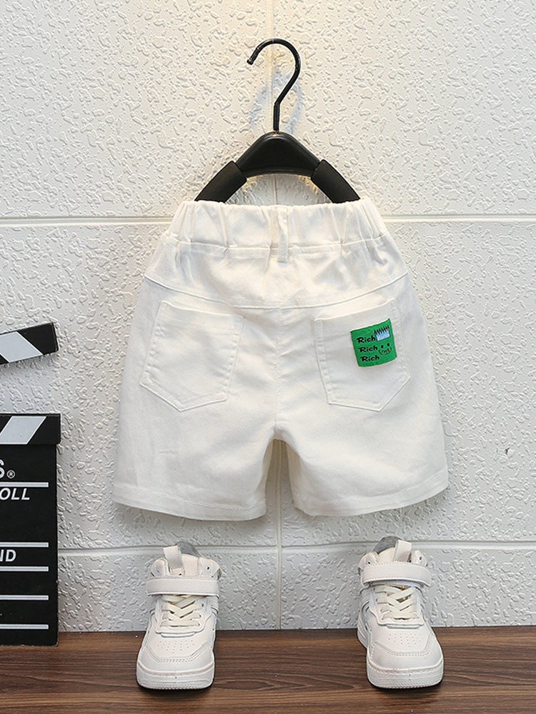 7889 Boys' Shorts Children'S Wear Children'S White Casual Five-Point Pants Trendy Baby'S Summer Pants - Image 5