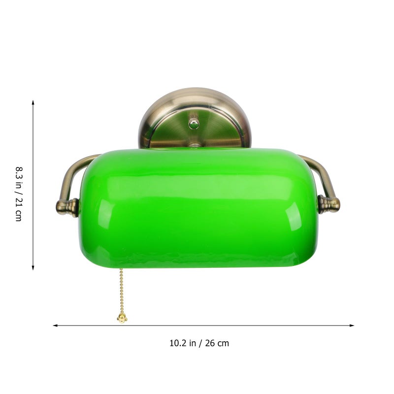 Green Metal Vintage Wall Lamp with Zipper Pull Chain Retro Sconce for Living Room Bedside Decor - Image 3