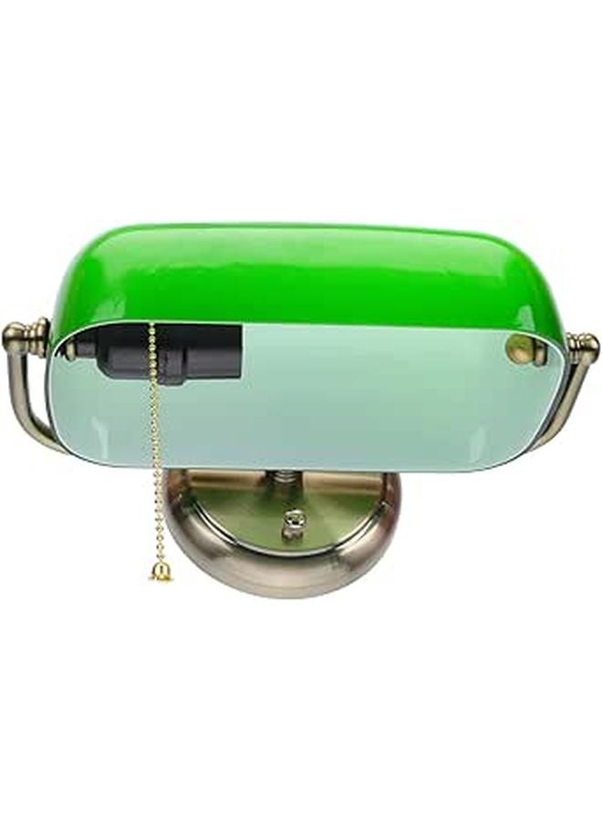 Green Metal Vintage Wall Lamp with Zipper Pull Chain Retro Sconce for Living Room Bedside Decor - Image 1