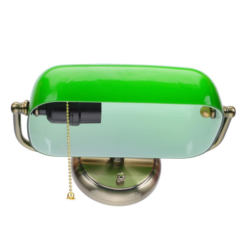 Green Metal Vintage Wall Lamp with Zipper Pull Chain Retro Sconce for Living Room Bedside Decor - Image 2