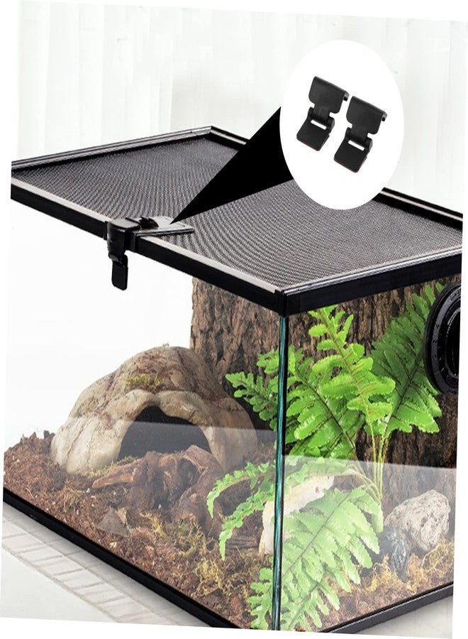 FONDOTIN Turtle Terrarium Buckle Anti-Escape Lock for Reptile Feeding Tank Secure Reptile Tank Lid Locks for Amphibious and Rainforest Habitats Easy Install Buckle Clips Set of 4 - Image 2
