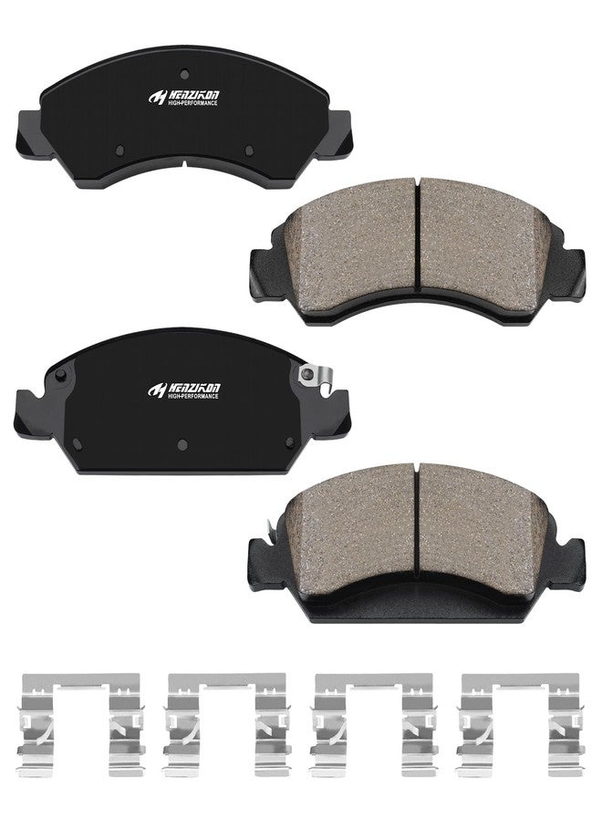 HYFTJYZ HZ1363 Premium Ceramic Disc Brake Pad Set - Compatible with Select Cadillac Escalade, XTS; Chevrolet Avalanche, Silverado, Suburban, Tahoe; GMC Savana, Sierra, Yukon XL + More; FRONT - Image 1