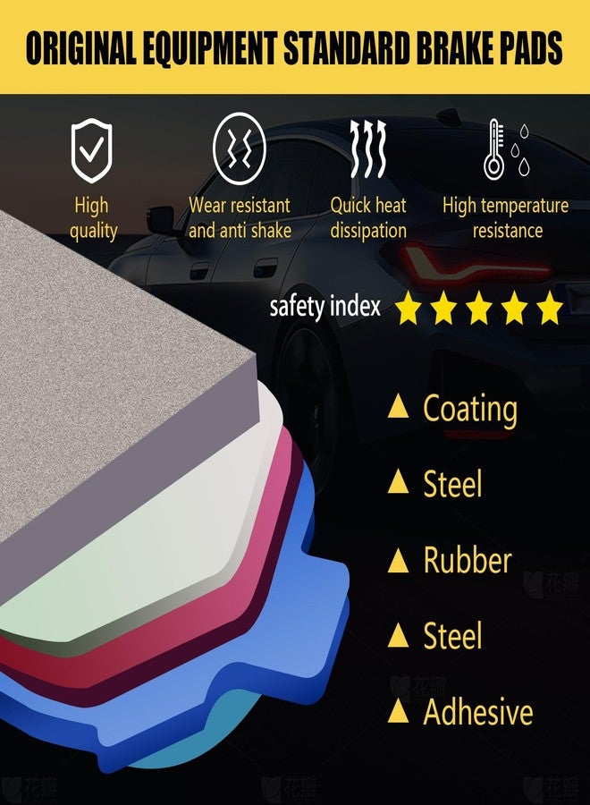 HYFTJYZ HZ1363 Premium Ceramic Disc Brake Pad Set - Compatible with Select Cadillac Escalade, XTS; Chevrolet Avalanche, Silverado, Suburban, Tahoe; GMC Savana, Sierra, Yukon XL + More; FRONT - Image 3